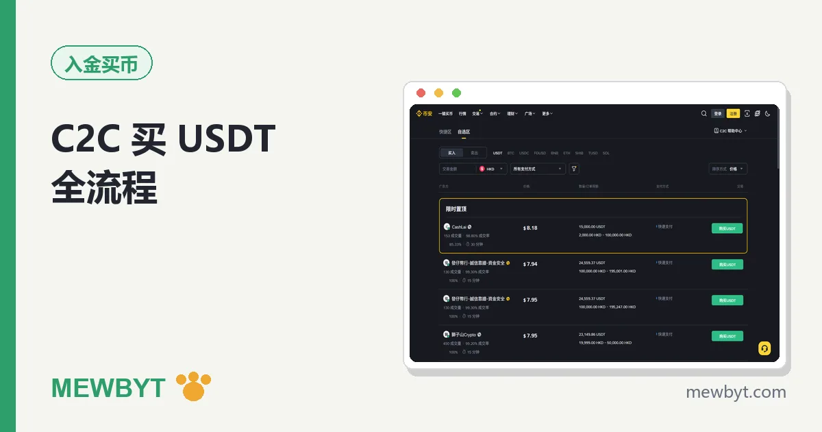 币安 C2C 买 USDT 教程封面