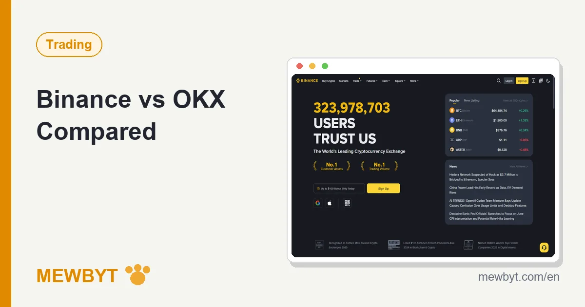 Cover image for the Binance vs OKX comparison